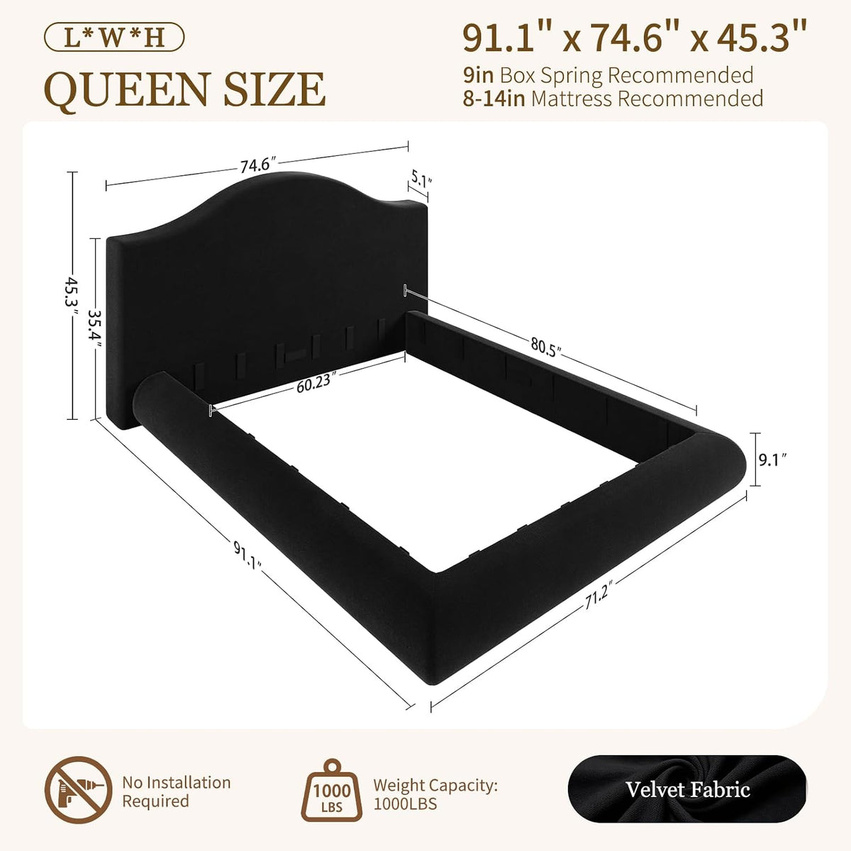 queen floor cloud bed frame - low profile shown in use
