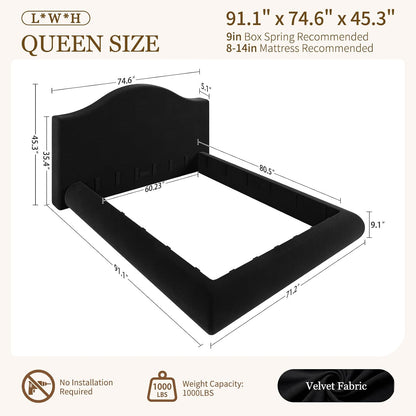 queen floor cloud bed frame - low profile shown in use