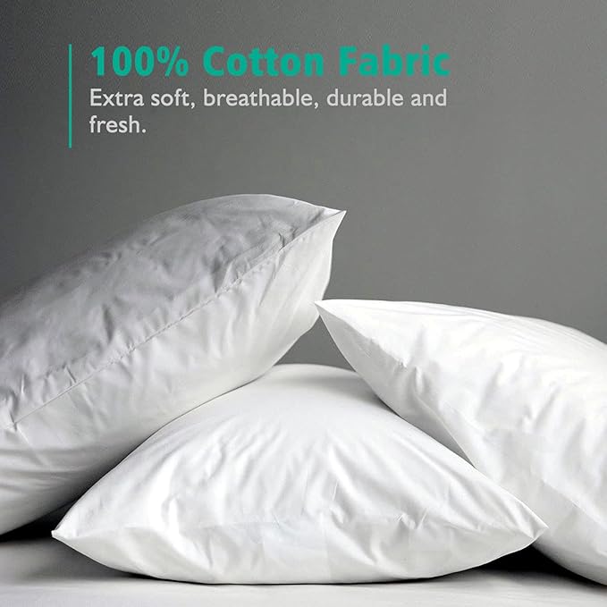 APSMILE Organic 16x16 Feather Down Throw Pillow Inserts Set of 2, 100% Cotton - Image 5