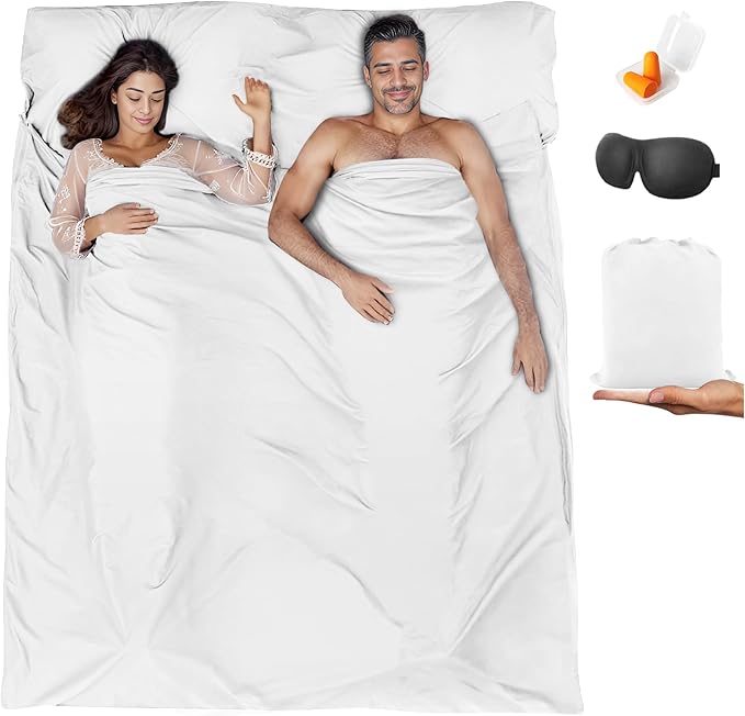 Sleeping Bag Liner, Travel Sheet & Adult Sleep Sack, Camping Sheets Travel by BREENHILL