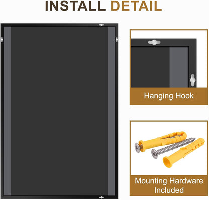 bathroom vanity mirror for over sink, 30x20 inch, front angle view