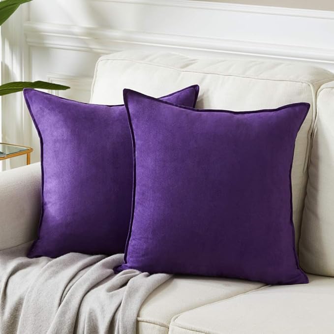 Fancy Homi 2 Packs Premium Faux Suede Decorative Throw Pillow Covers, Super by Fancy+Homi