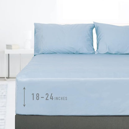 Sunflower Full Fitted Sheet, 1-Piece Extra Deep Pocket Fitted Bottom Sheet 22" by SunflowerHometexUS