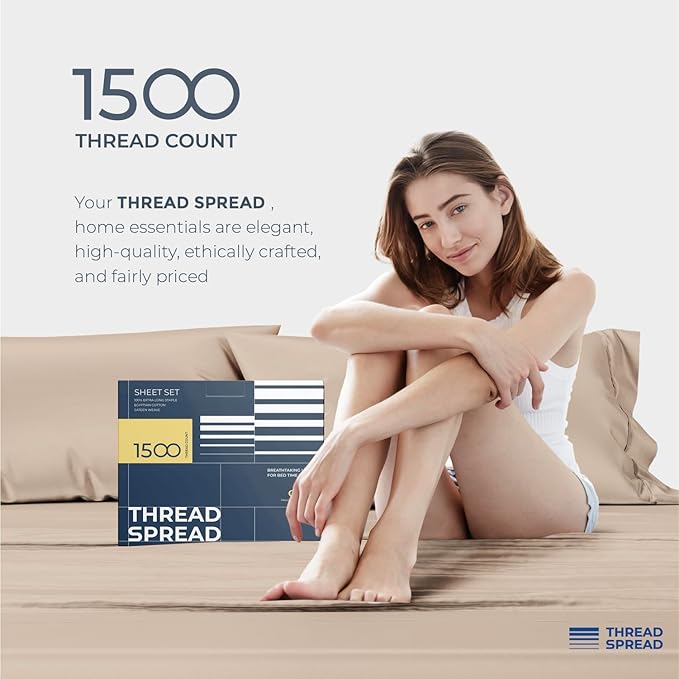 THREAD SPREAD Egyptian Cotton Sheets King Size - Image 8