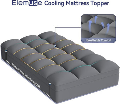ELEMUSE Twin Grey Mattress Topper - Image 2