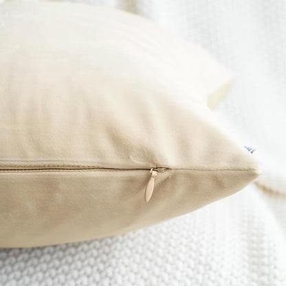 HWY 50 Cream White Velvet Rectangular Throw Pillow Covers 12x20 Inch - Image 3