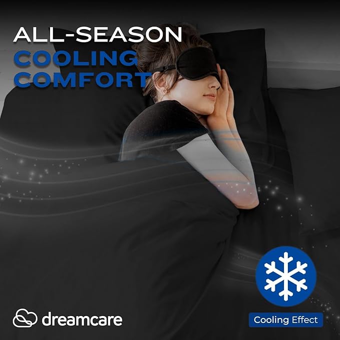 DREAMCARE Queen Sheet Set – 4 pcs Cooling Sheets – up to 21” Extra Deep Pocket - Image 7