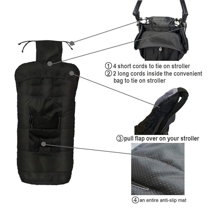 Go 3-Seasons Water Repellent Stroller Footmuff, Baby Cozy Toe Pushchair - Image 5