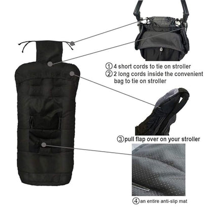 Go 3-Seasons Water Repellent Stroller Footmuff, Baby Cozy Toe Pushchair - Image 5