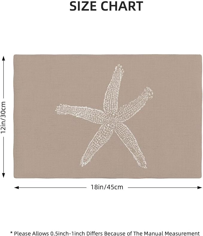 Summer Coastal Placemats Set of 4, Beach Theme Ocean Brown Tan Starfish - Image 4