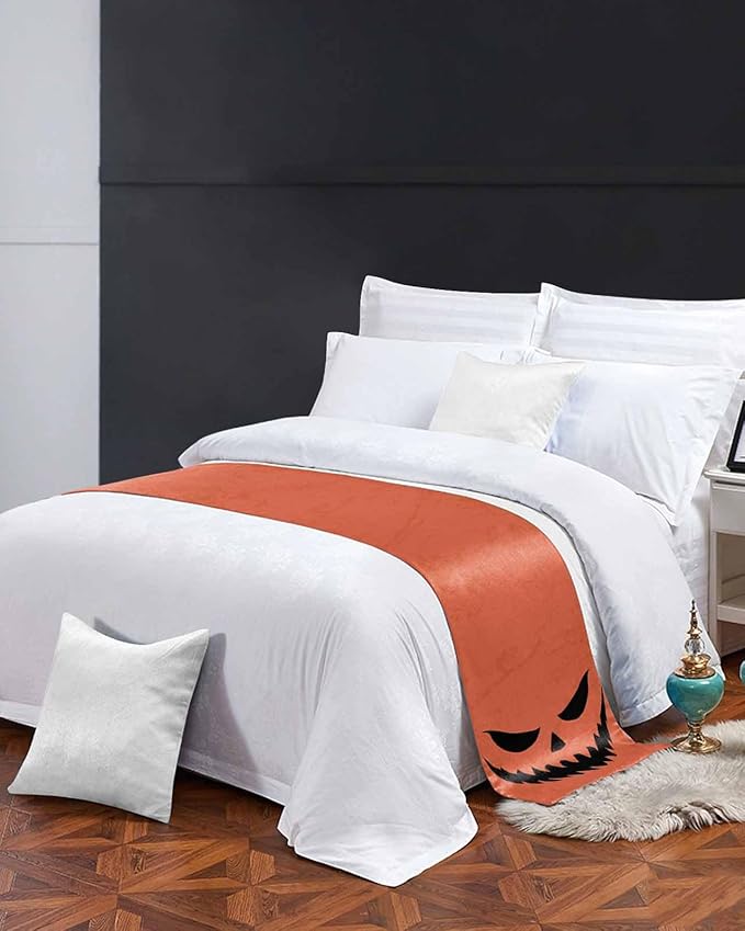 Halloween Black Ghost Scary Face Bed Runners - Image 4