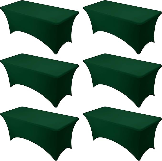 6-Pack Premium Hunter Green Spandex Tablecloths by DailySet