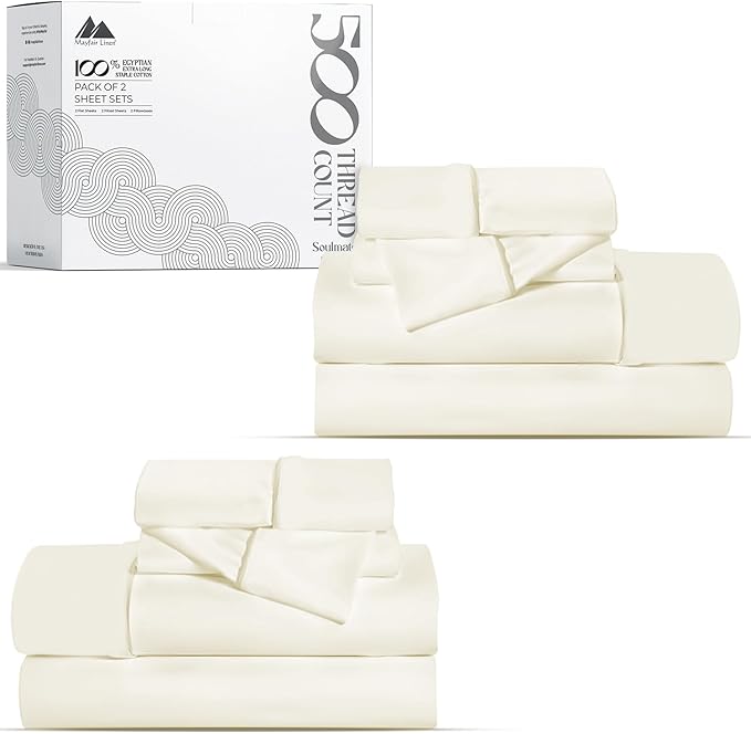 Mayfair Linen 100% Egyptian Cotton 2 Pack Twin XL Sheet Set by MayfairLinen
