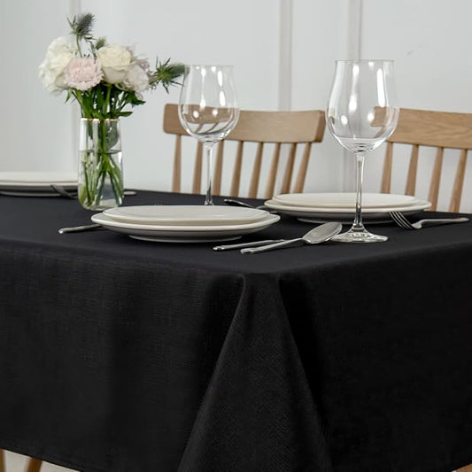 maxmill Square Tablecloth Slubby Texture Stain Resistant Waterproof Wrinkle by maxmill