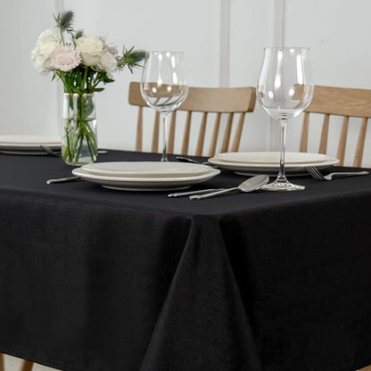 maxmill Slubby Texture Tablecloth Water Resistance Antiwrinkle Spillproof Soft - Image 2