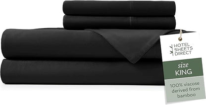 Hotel Sheets Direct 4 Piece Bed Sheet Set King Size, 100% Viscose Derived from by HOTELSHEETSDIRECT