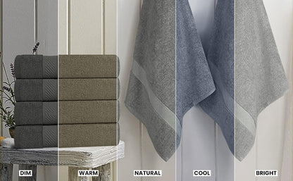 utopia towels 6 pack medium bath towels, 24x48, side view
