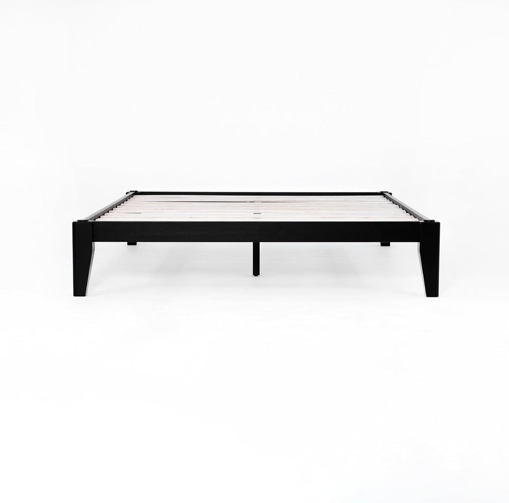 Thor Japanese Joinery Bed Frame Twin XL, Solid Wood (Midnight Charcoal)
