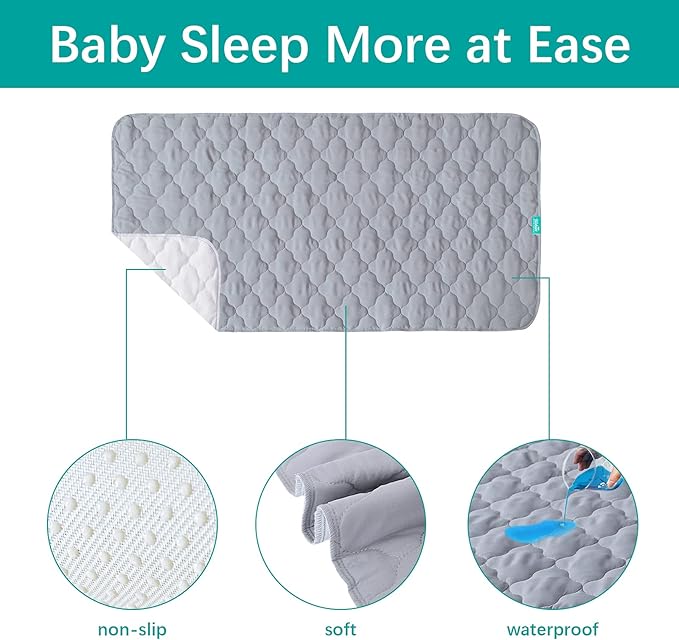 Waterproof Crib Mattress Protector Pad 28" x 52", Anti Slip & Durable - Image 2
