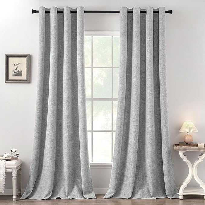 MIULEE 100% Blackout Linen Curtains by MIULEE