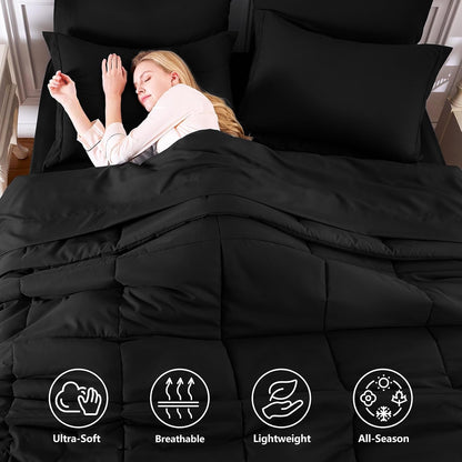cozylux full size comforter sets, 7-piece bed in shown in use