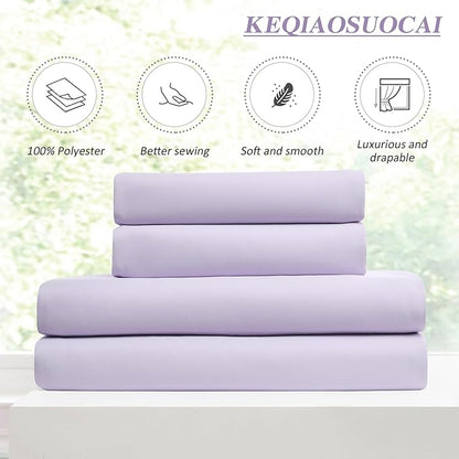 KEQIAOSUOCAI Lilac Blackout Curtain Drapes Pleated - Image 5
