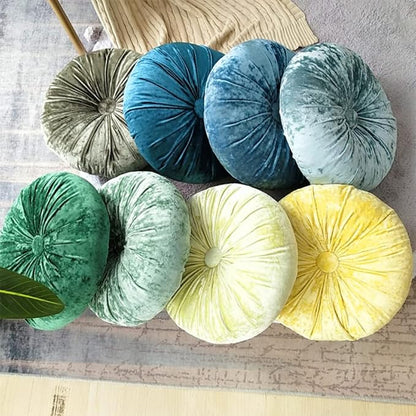 S_SSOY Round Throw Pillow for Couch Pumpkin Velvet Decorative Small Floor - Image 5