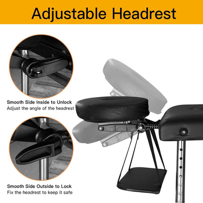 massage tables portable 24" wide adjustable folding massage, side view