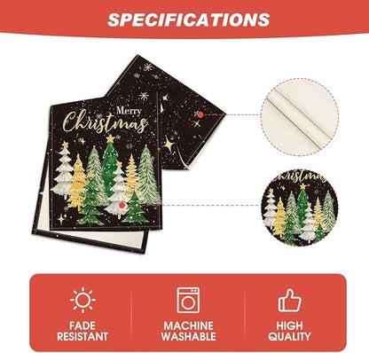 Artoid Mode Xmas Trees Black Merry Christmas Table Runner, Seasonal Winter - Image 6