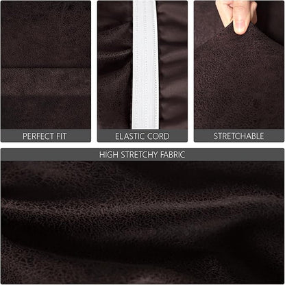 molasofa Leather Like Stretch Futon Slipcover Armless Futon Bed Sofa Cover - Image 4