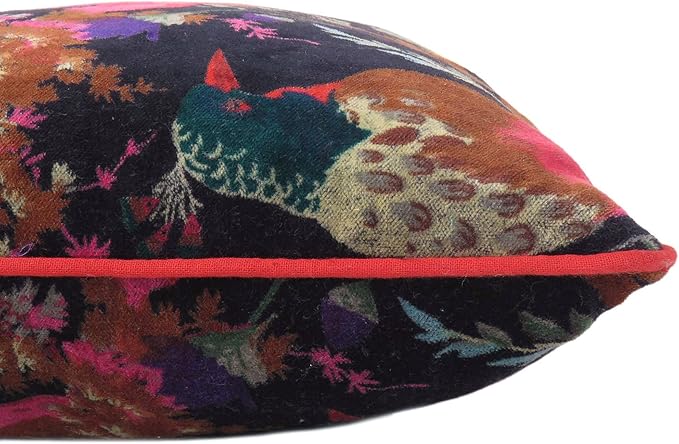 Eyes of India Boho Velvet Bird Print Lumbar Throw Pillow Cover, Bohemian - Image 5