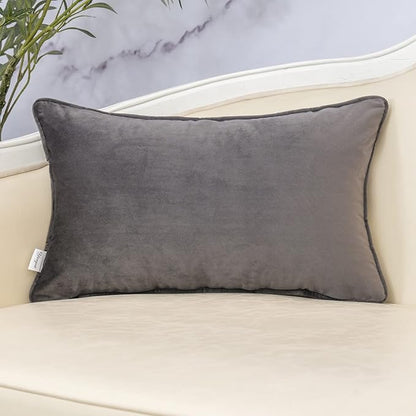 Yangest Grey Leaf Rectangle Pillow Cover Cut Velvet Cushion Cover Luxury Modern - Image 2