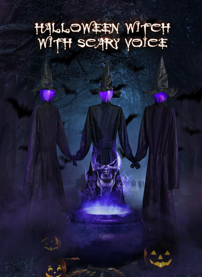 3PCS 5.6FT Halloween Decorations Outdoor Decor Witches Yard Holding Hands