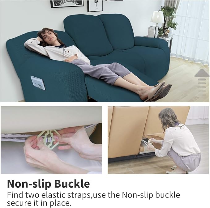 Easy-Going 6 Pieces Recliner Loveseat Stretch Sofa Slipcover Sofa Cover - Image 3