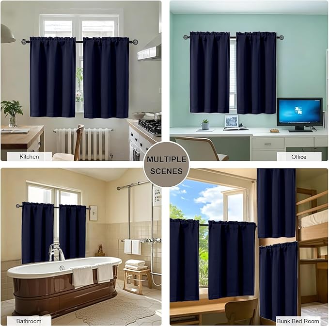 Gwine Navy Blue Blackout Curtains - Image 7