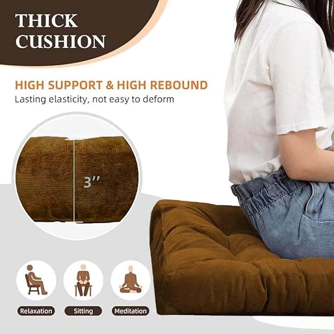 18x18in Floor Pillows Set Square Chair Cushion Pad - Image 5