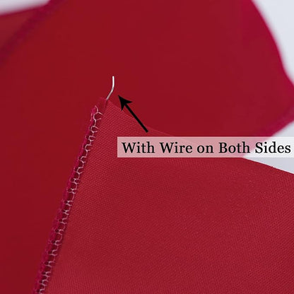 MEEDEE Red Velvet Wired Ribbon 2.5 Inch Wide Red Ribbons 25 Yards Spool Velvet - Image 3