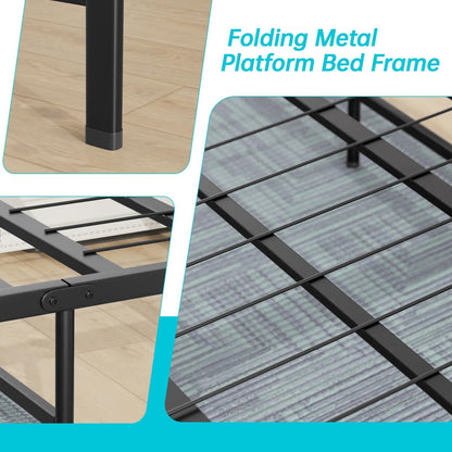 bestmassage | full bed frame | metal | showing dimensions