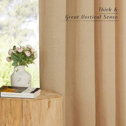 nicetown burlap linen doorway curtains 80 inches long showing dimensions