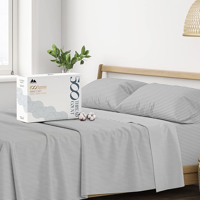 Mayfair Linen 100% Cotton Striped Sheets Twin Size Bed Set by MayfairLinen