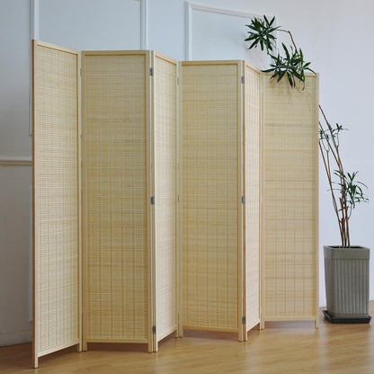 furnnylane 6 panel bamboo room divider – 5.6 showing dimensions