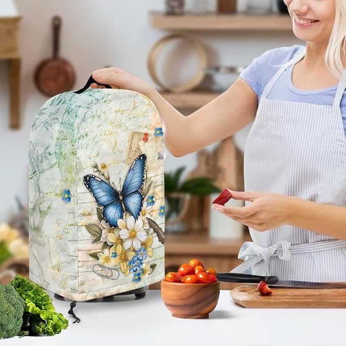 Butterfly Floral Blender Dust Cover Kitchen Appliance Oil-Proof Food Processor - Image 3