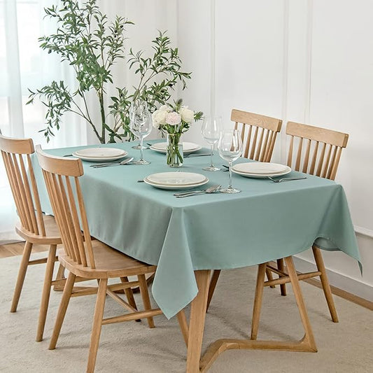 maxmill Rectangle Slubby Textured Tablecloth Waterproof Spillproof Wrinkle Free by maxmill