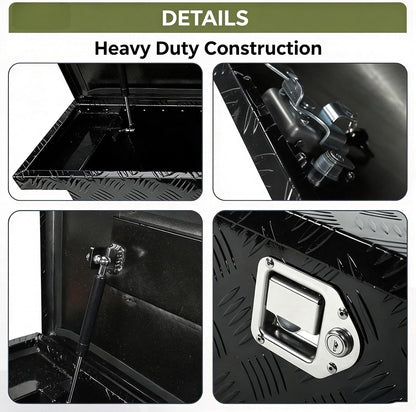 63 in aluminum truck bed tool box, crossover showing dimensions