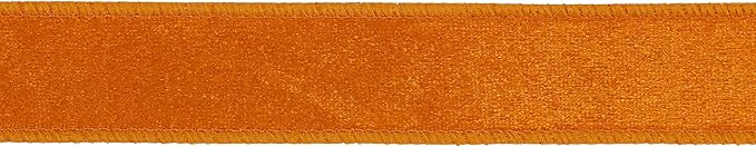 MEEDEE 1 inch Orange Velvet Wired Ribbon - Image 8