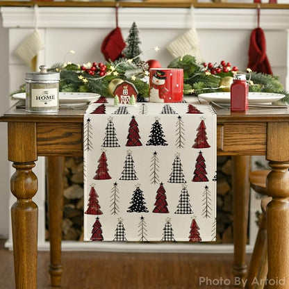 Artoid Mode Xmas Tree Christmas Table Runner, Seasonal Winter Kitchen Dining - Image 7