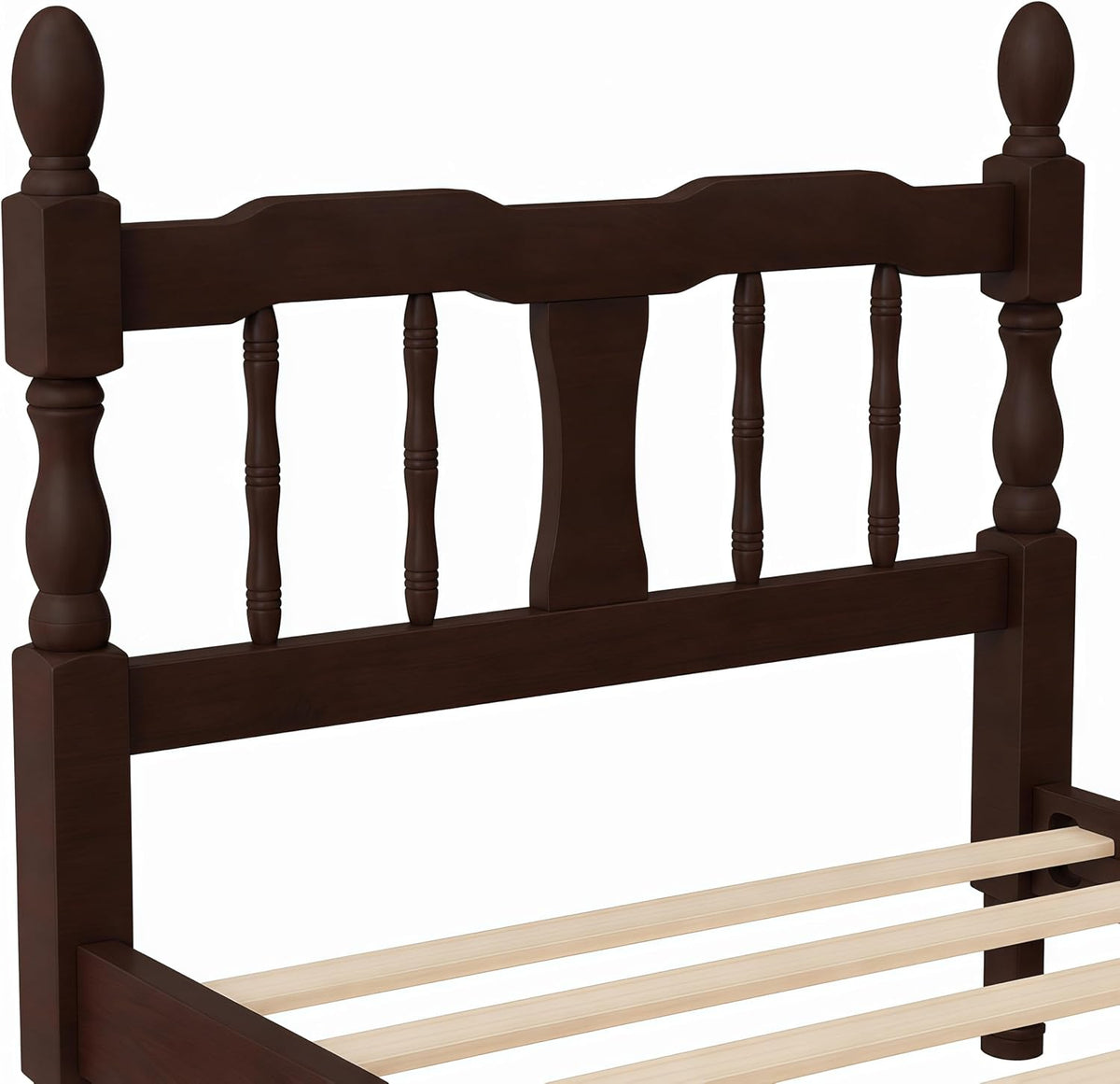 bellemave twin vintage wood spindle post bed,wooden platform on a desk or shelf