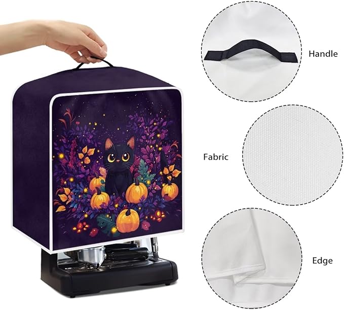 Halloween Coffee Maker Cover Black Cat Coffee Machine Protector Dustproof - Image 5