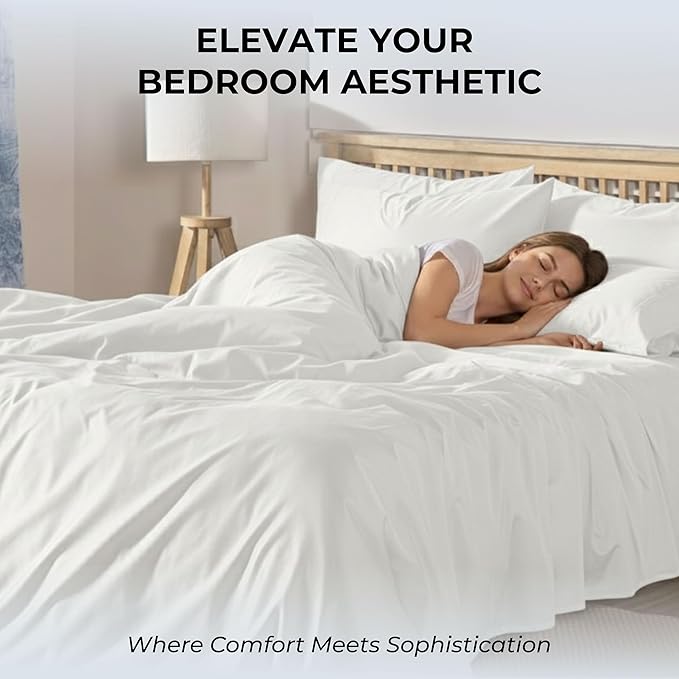 100% Natural Cotton Sheets Queen Size Bed Set | 500 TC Single-Ply Sateen Weave - Image 6