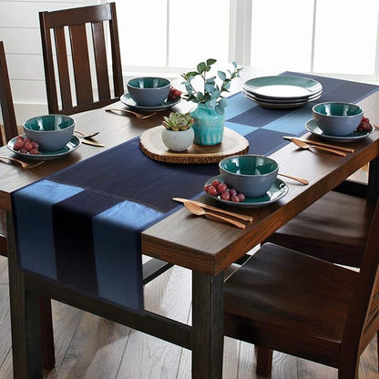 AAYU Denim Table Runner / Bed Runners 108" | Solid and Mixed Reversible 17-18 - Image 4